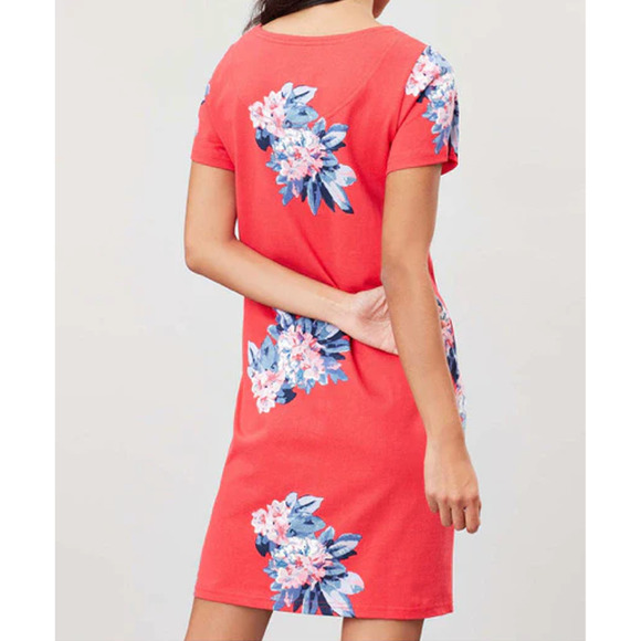 Joules Coral Floral Mini Dress - Picture 2 of 9